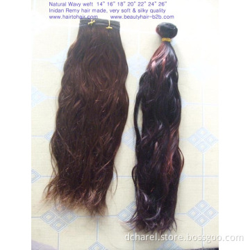 Natural Wavy Weft / Remy Inida Hair Made